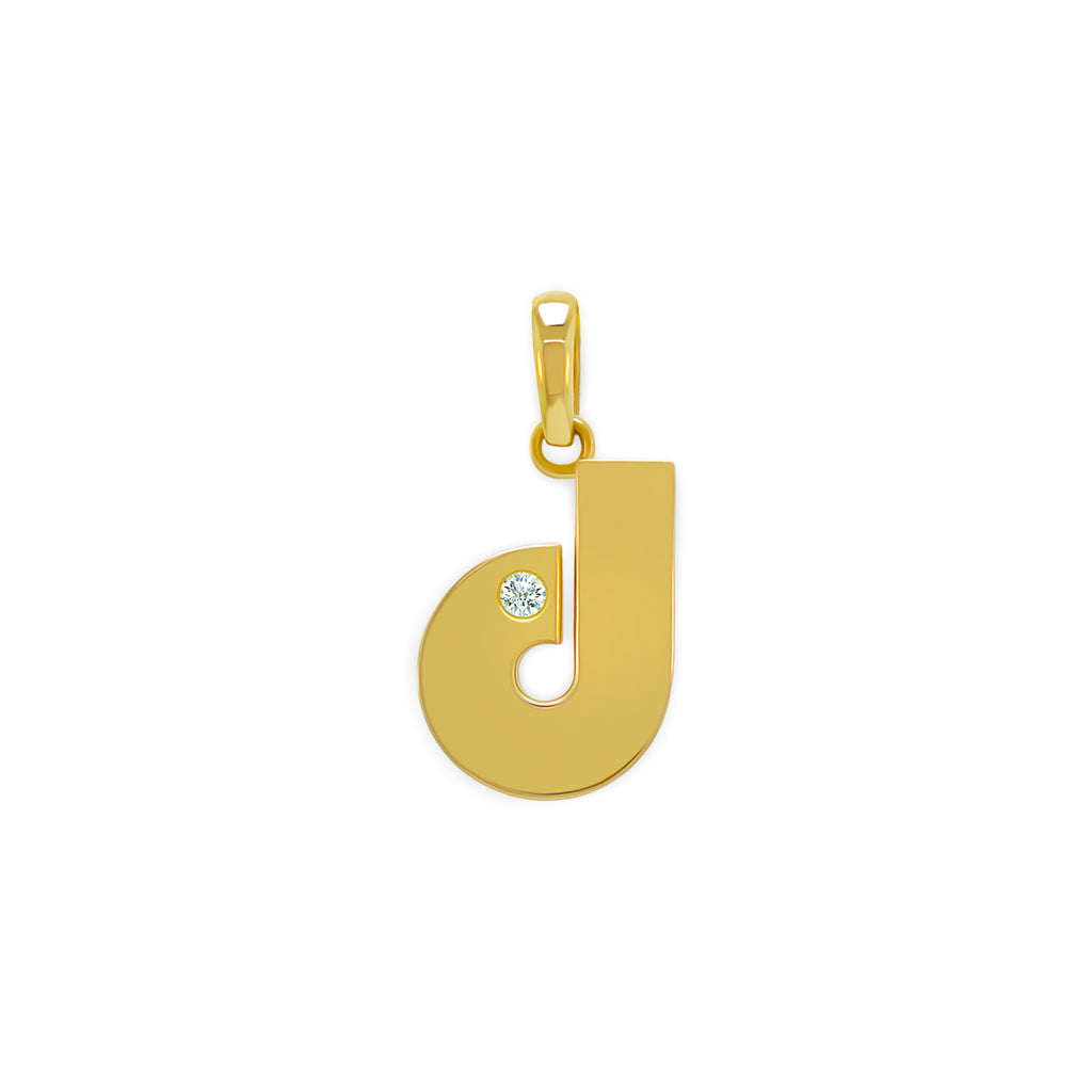 14K Gold “D” Initial Pendant