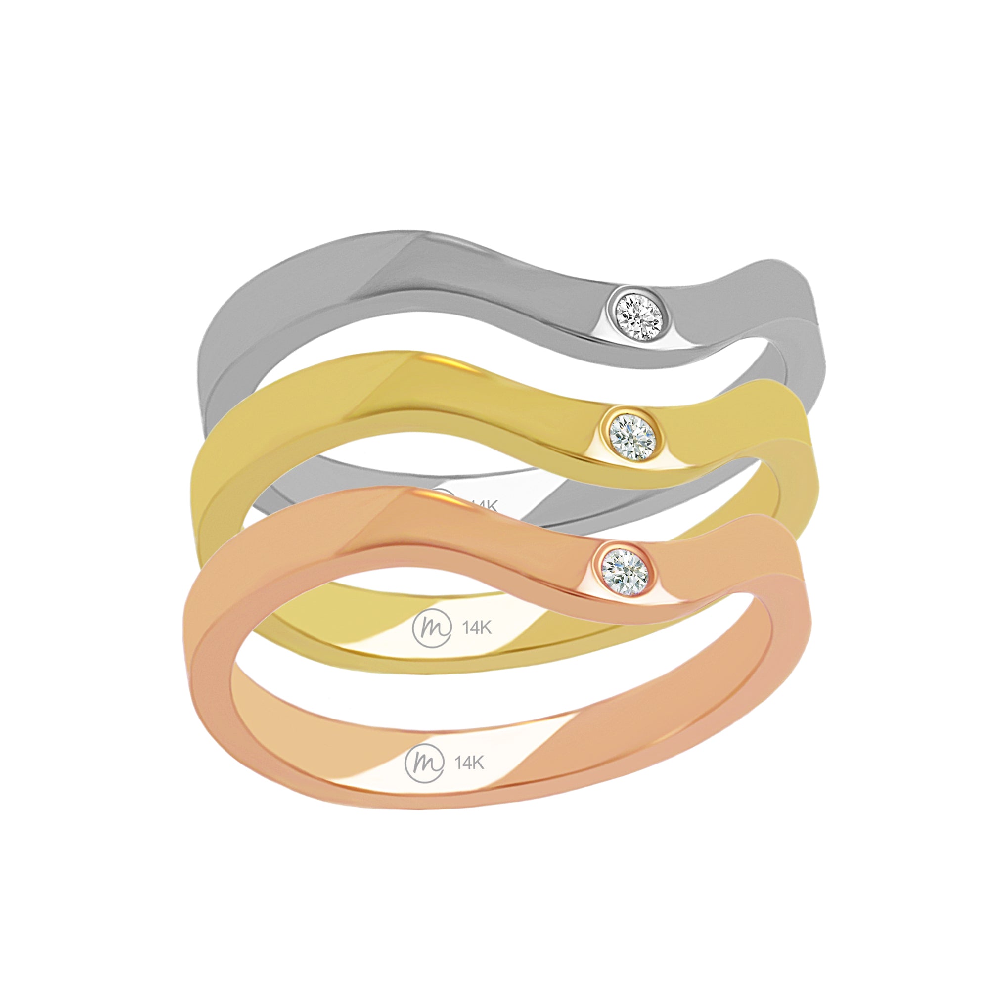 Archer Diamond Trinity Rings Modaya