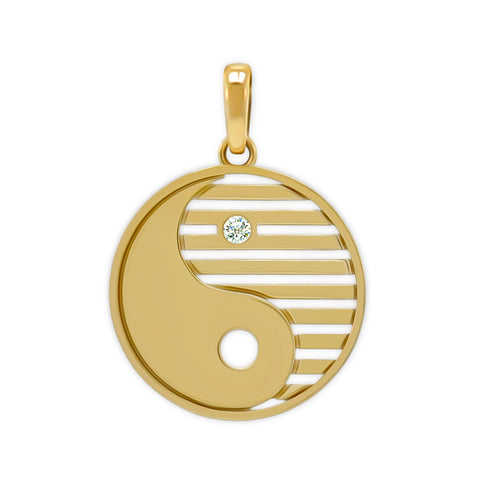 14K Gold Yin Yang Pendant
