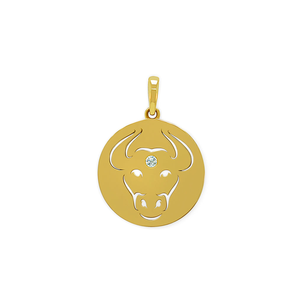 Oval Taurus Zodiac Necklace in 9ct Gold | Gold Boutique