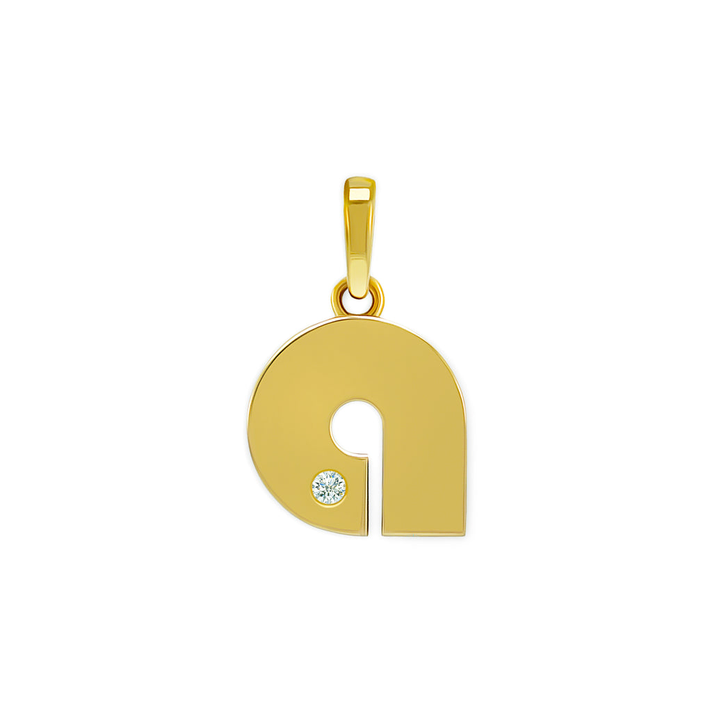 14K Gold “A” Initial Pendant