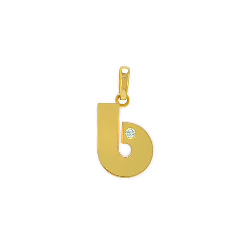 14K Gold “B” Initial Pendant 