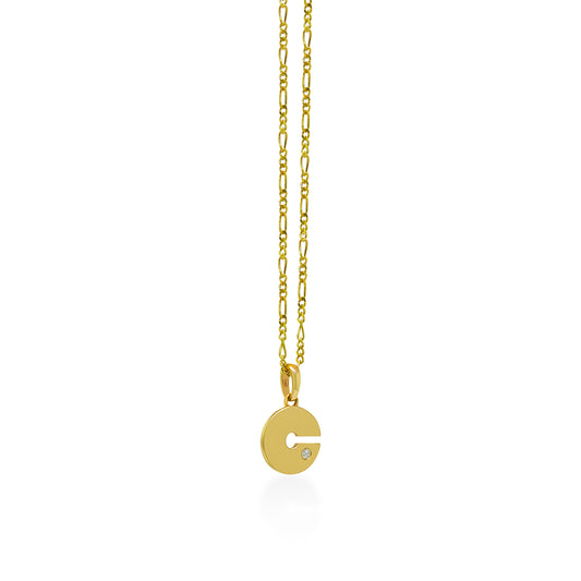 14K Gold “C” Initial Pendant Necklace