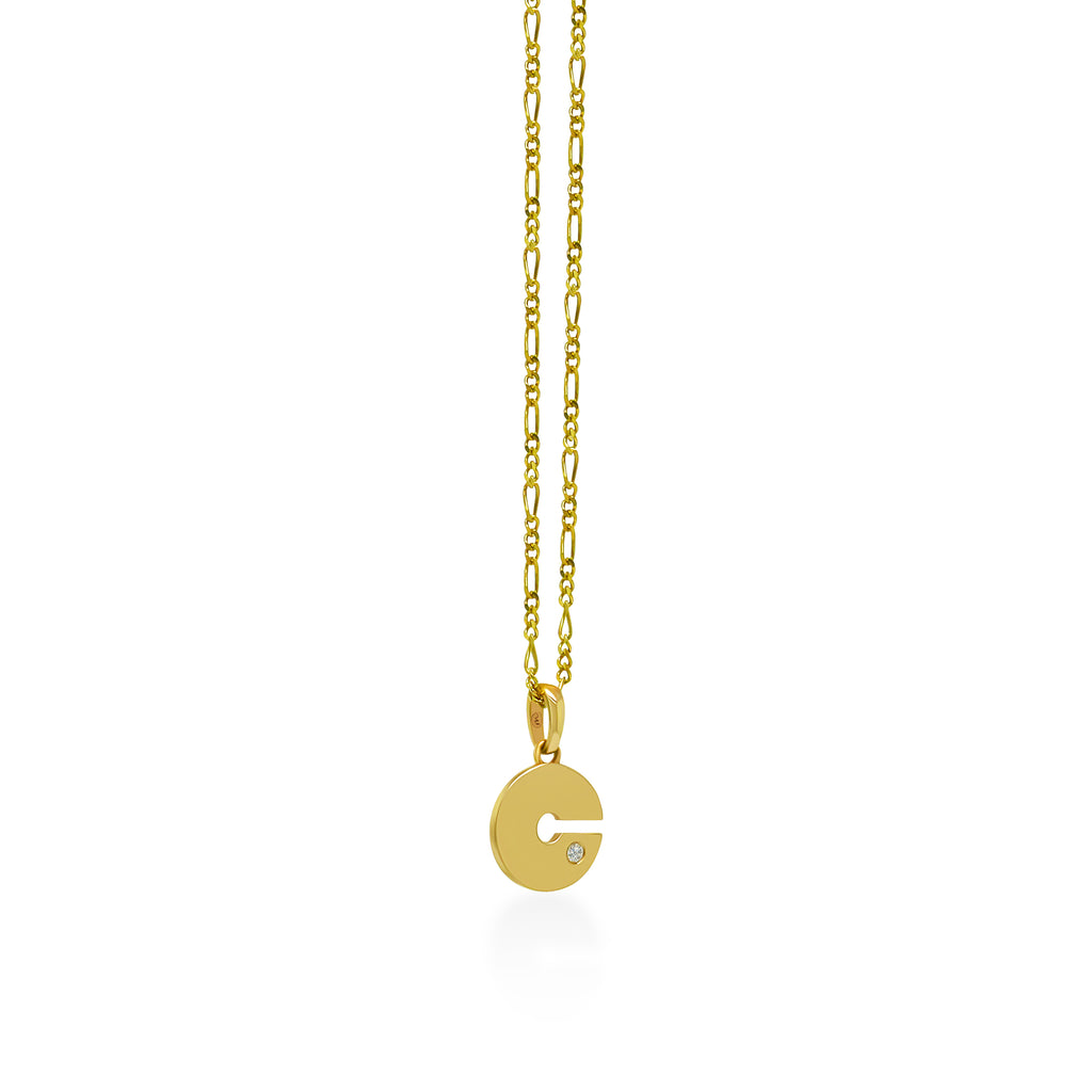 14K Gold “C” Initial Pendant Necklace