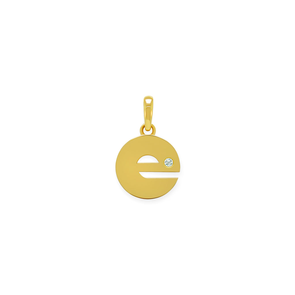 14K Gold “E” Initial Pendant Necklace