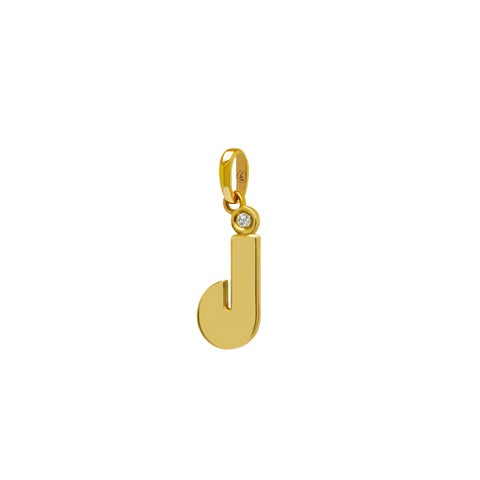 14K Gold “J” Initial Pendant