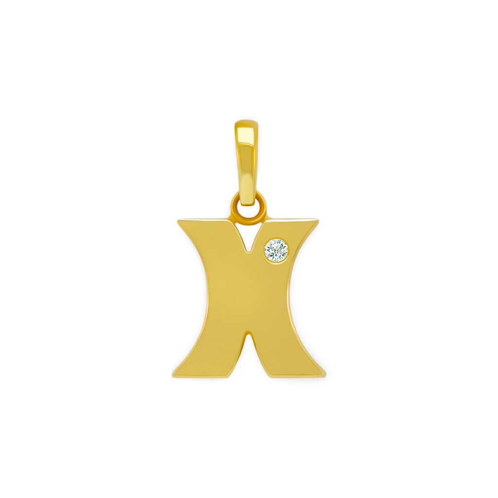 14K Gold “X” Initial Pendant